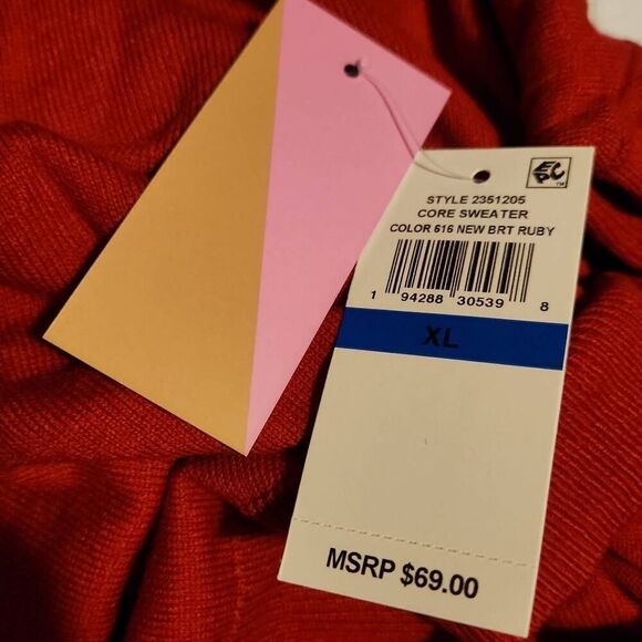 Riley & Rae Ladies Size XL Ruby Mockneck Knit Sweater with Plaid Neck Bow - Picture 6 of 8